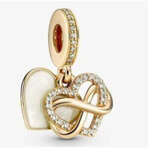 Sparkling Infinity Heart Dangle, Charm For Pandora Bracelet Necklace